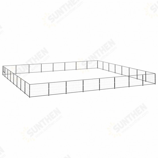 Dog Kennel Black 688.9 ft² Steel