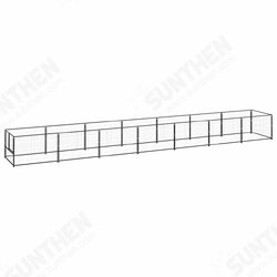Dog Kennel Black 75.3 ft² Steel Dog Kennel Black 75.3 ft² Steel