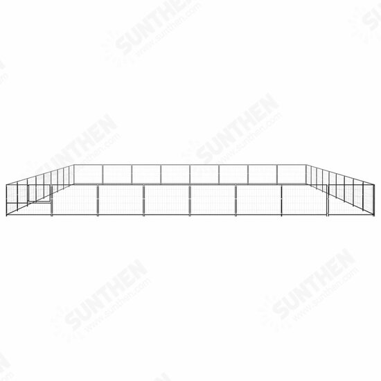 Dog Kennel Black 775 ft² Steel Dog Kennel Black 775 ft² Steel