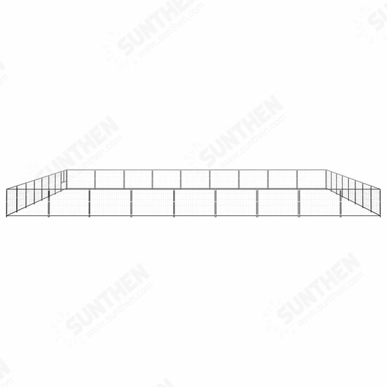 Dog Kennel Black 775 ft² Steel Dog Kennel Black 775 ft² Steel