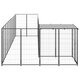 Dog Kennel Black 78.1 ft² Steel