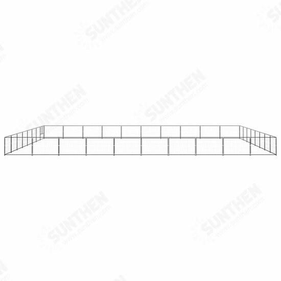 Dog Kennel Black 861.1 ft² Steel Dog Kennel Black 861.1 ft² Steel