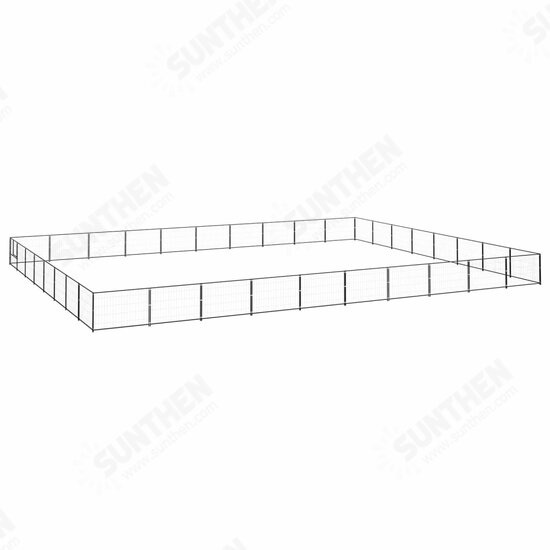 Dog Kennel Black 861.1 ft² Steel Dog Kennel Black 861.1 ft² Steel