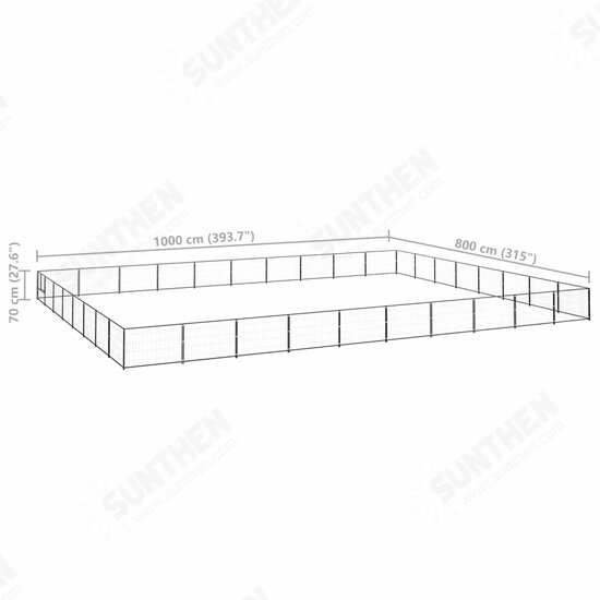 Dog Kennel Black 861.1 ft² Steel Dog Kennel Black 861.1 ft² Steel