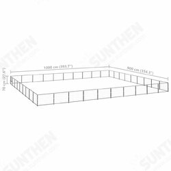 Dog Kennel Black 968.8 ft² Steel