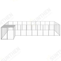 Dog Kennel Silver 143.3 ft² Steel Dog Kennel Silver 143.3 ft² Steel