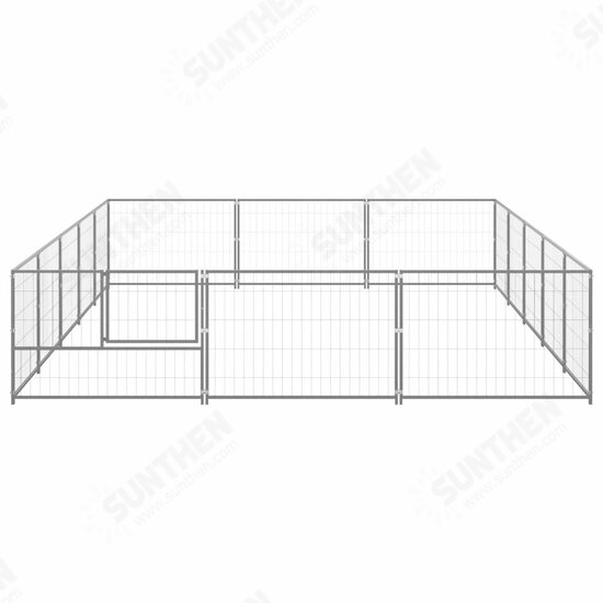 Dog Kennel Silver 161.5 ft² Steel