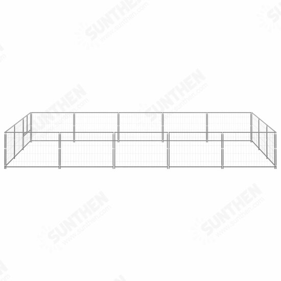 Dog Kennel Silver 161.5 ft² Steel