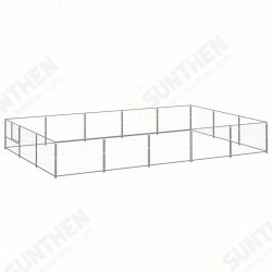 Dog Kennel Silver 161.5 ft² Steel Dog Kennel Silver 161.5 ft² Steel