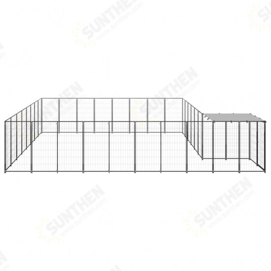 Dog Kennel Silver 221.4 ft² Steel Dog Kennel Silver 221.4 ft² Steel