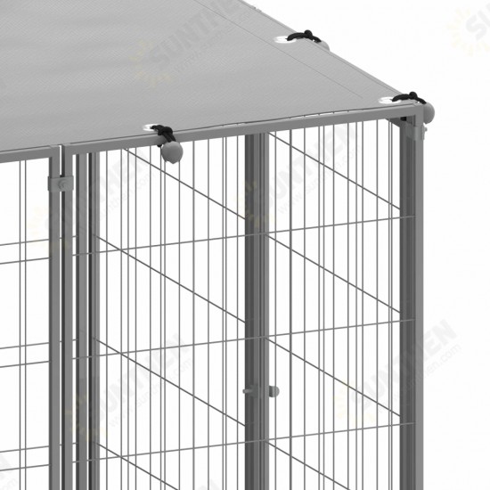 Dog Kennel Silver 221.4 ft² Steel Dog Kennel Silver 221.4 ft² Steel