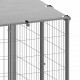 Dog Kennel Silver 221.4 ft² Steel Dog Kennel Silver 221.4 ft² Steel