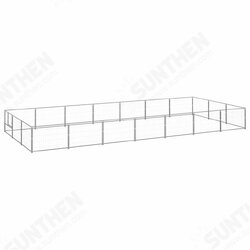 Dog Kennel Silver 266.0 ft² Steel Dog Kennel Silver 266.0 ft² Steel