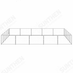 Dog Kennel Silver 269.1 ft² Steel Dog Kennel Silver 269.1 ft² Steel