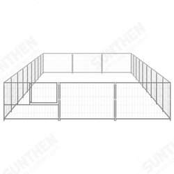 Dog Kennel Silver 290.6 ft² Steel Dog Kennel Silver 290.6 ft² Steel