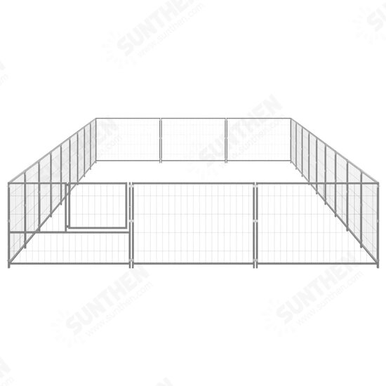 Dog Kennel Silver 290.6 ft² Steel