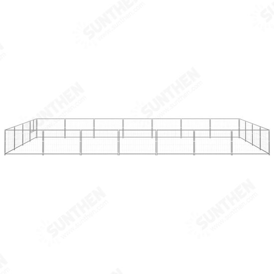 Dog Kennel Silver 301.4 ft² Steel Dog Kennel Silver 301.4 ft² Steel