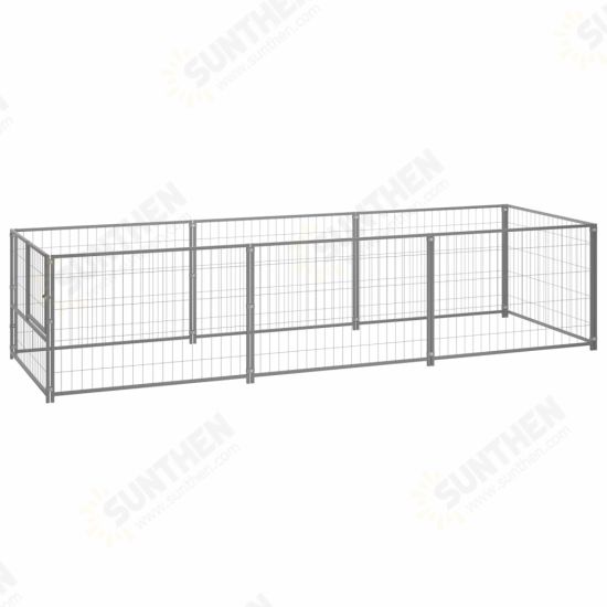 Dog Kennel Silver 32.3 ft² Steel