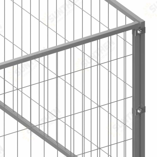 Dog Kennel Silver 32.3 ft² Steel Dog Kennel Silver 32.3 ft² Steel