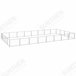 Dog Kennel Silver 344.4 ft² Steel Dog Kennel Silver 344.4 ft² Steel