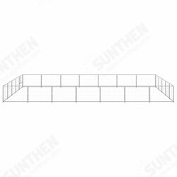 Dog Kennel Silver 376.7 ft² Steel Dog Kennel Silver 376.7 ft² Steel