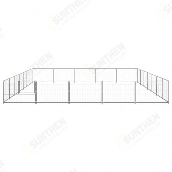 Dog Kennel Silver 376.7 ft² Steel