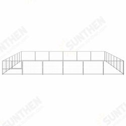 Dog Kennel Silver 452.1 ft² Steel Dog Kennel Silver 452.1 ft² Steel