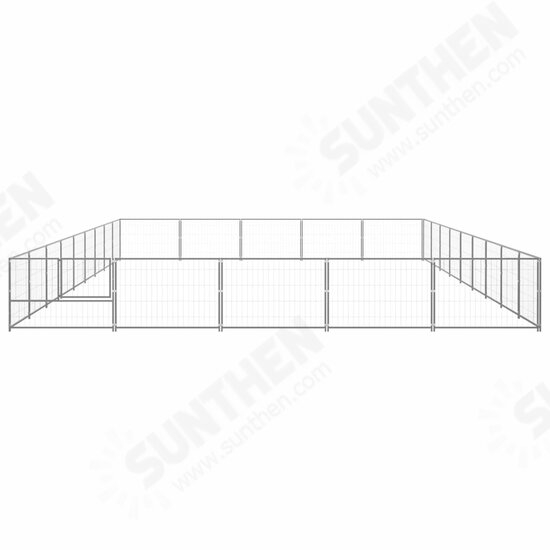 Dog Kennel Silver 484.4 ft² Steel