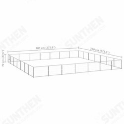 Dog Kennel Silver 527.4 ft² Steel Dog Kennel Silver 527.4 ft² Steel