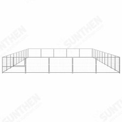 Dog Kennel Silver 538.2 ft² Steel Dog Kennel Silver 538.2 ft² Steel