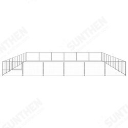 Dog Kennel Silver 645.8 ft² Steel Dog Kennel Silver 645.8 ft² Steel