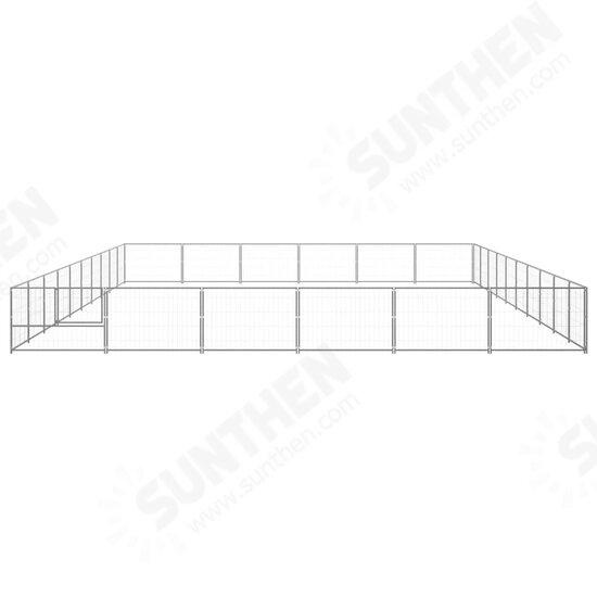 Dog Kennel Silver 645.8 ft² Steel Dog Kennel Silver 645.8 ft² Steel