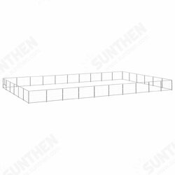 Dog Kennel Silver 645.8 ft² Steel Dog Kennel Silver 645.8 ft² Steel