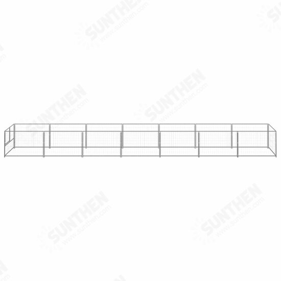 Dog Kennel Silver 75.3 ft² Steel