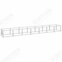 Dog Kennel Silver 75.3 ft² Steel Dog Kennel Silver 75.3 ft² Steel