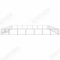 Dog Kennel Silver 753.5 ft² Steel Dog Kennel Silver 753.5 ft² Steel