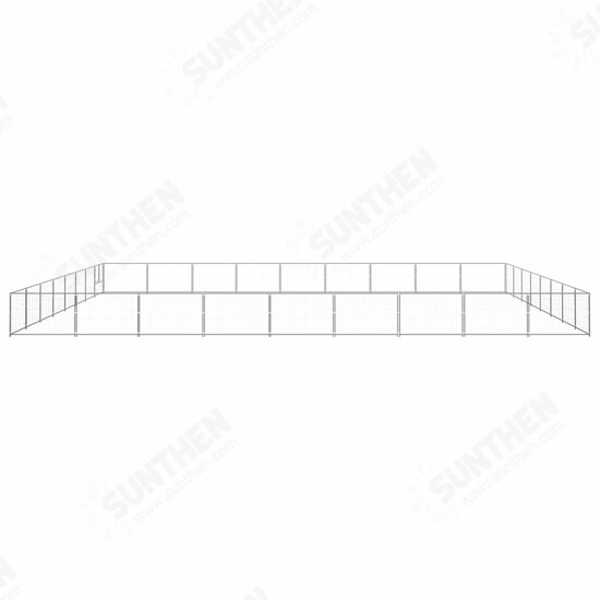 Dog Kennel Silver 775 ft² Steel Dog Kennel Silver 775 ft² Steel