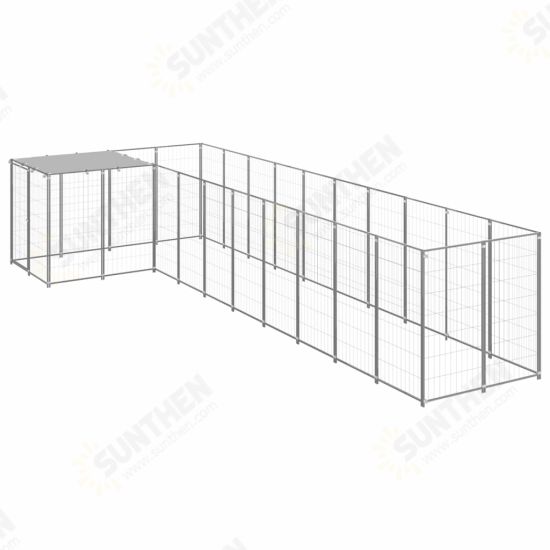 Dog Kennel Silver 78.1 ft² Steel