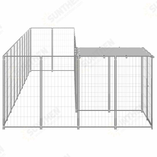 Dog Kennel Silver 78.1 ft² Steel