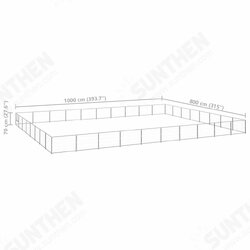 Dog Kennel Silver 861.1 ft² Steel Dog Kennel Silver 861.1 ft² Steel