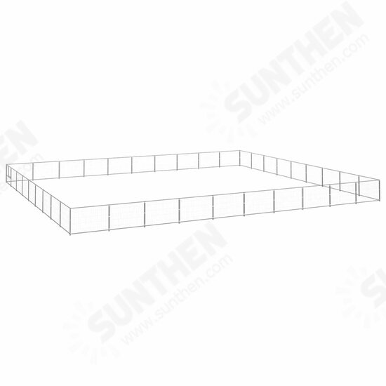 Dog Kennel Silver 968.8 ft² Steel Dog Kennel Silver 968.8 ft² Steel