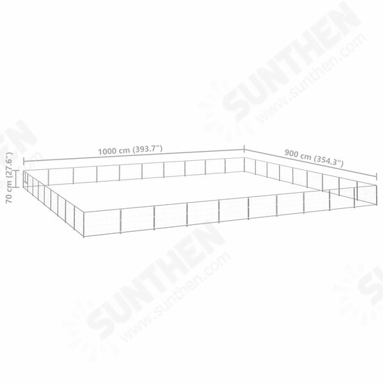 Dog Kennel Silver 968.8 ft² Steel Dog Kennel Silver 968.8 ft² Steel