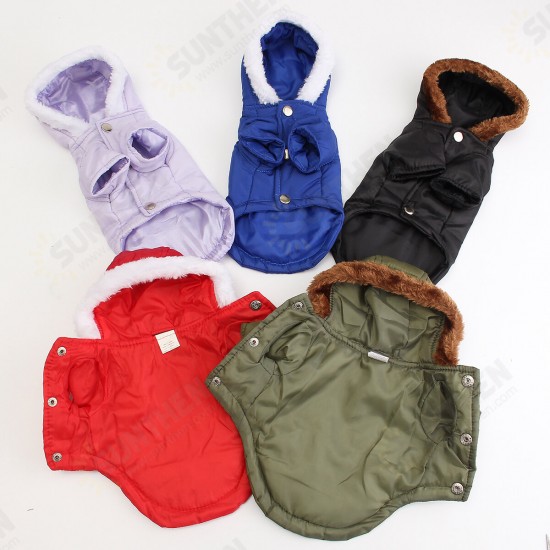 Dog Pet Warm Cotton Jacket Coat Hoodie Puppy Winter Clothes Pet Costume