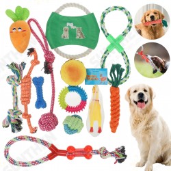 Dog Rope Toys Set 13/17 Pack Dog Chew Toys for Dog Teeth Grinding Cleaning Ball Play IQ Training Interactive Knot Dog Rope Toys Set 13/17 Pack Dog Chew Toys for Dog Teeth Grinding Cleaning Ball Play IQ Training Interactive Knot