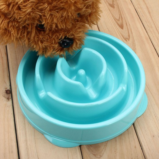 Dog Slow Food Bowl Down Eating Feeder Dish Pet Supplies Puppy Cat Feeding Anti Slip Gulp