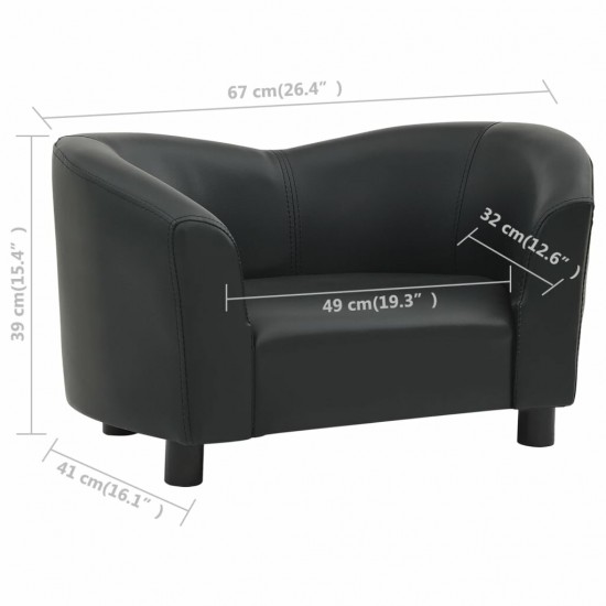 Dog Sofa Black 26.4inchx16.1inchx15.4inch Faux Leather