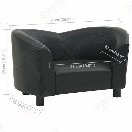 Dog Sofa Black 26.4inchx16.1inchx15.4inch Faux Leather Dog Sofa Black 26.4inchx16.1inchx15.4inch Faux Leather