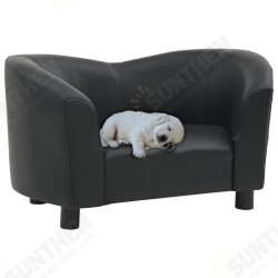 Dog Sofa Black 26.4inchx16.1inchx15.4inch Faux Leather Dog Sofa Black 26.4inchx16.1inchx15.4inch Faux Leather