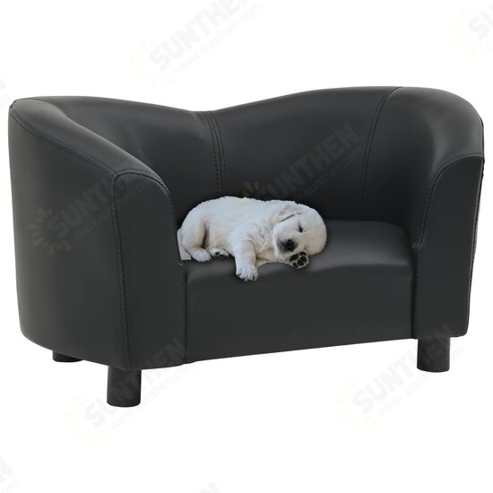 Dog Sofa Black 26.4inchx16.1inchx15.4inch Faux Leather Dog Sofa Black 26.4inchx16.1inchx15.4inch Faux Leather