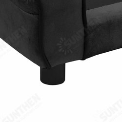 Dog Sofa Black 28.3inchx17.7inchx11.8inch Plush Dog Sofa Black 28.3inchx17.7inchx11.8inch Plush
